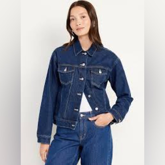 Old Navy Dark Blue Classic Trucker Style Jean Jacket